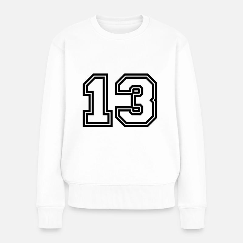 13 Zahl symbol - Frauen Premium Bio Pullover - Weiß