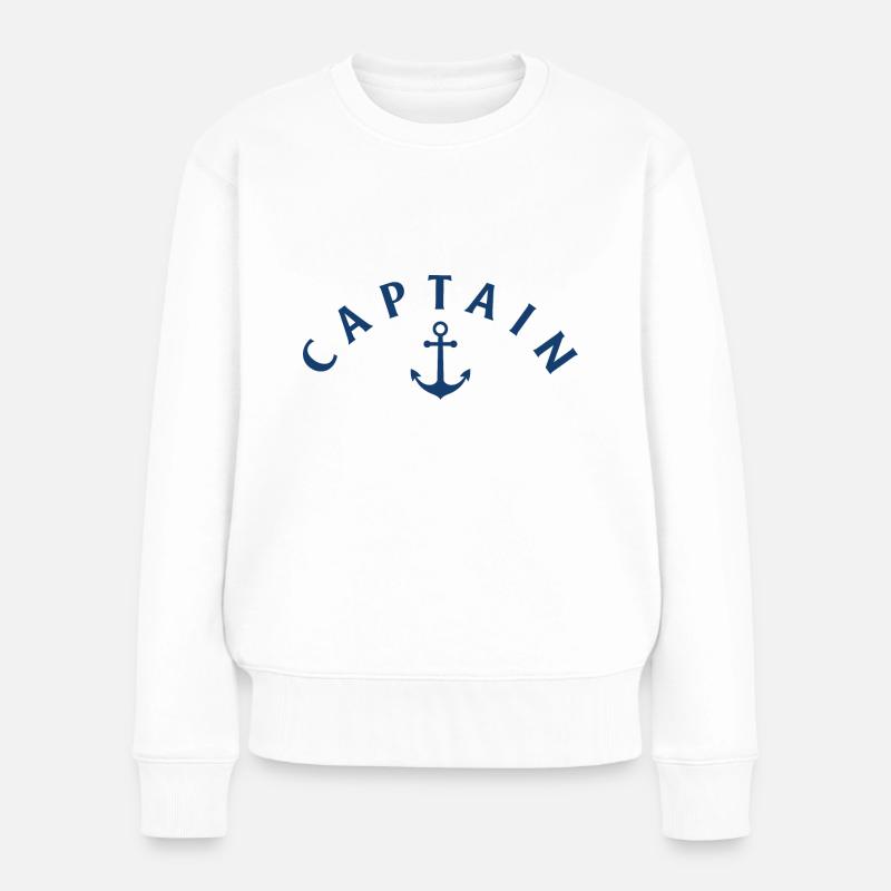 Kapitän - Frauen Premium Bio Pullover - Weiß