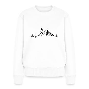 Ski Skier Skispringer Berg Frequenz Herzschlag - Frauen Premium Bio Pullover - Weiß - Vorne - Julia (174cm)