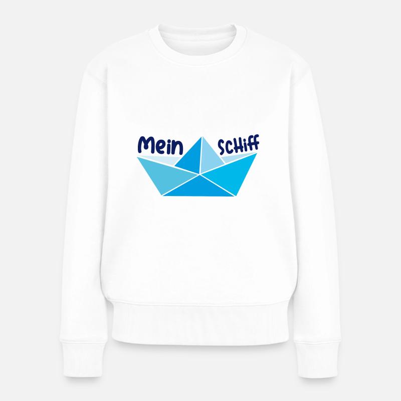 Mein Schiff - Frauen Premium Bio Pullover - Weiß