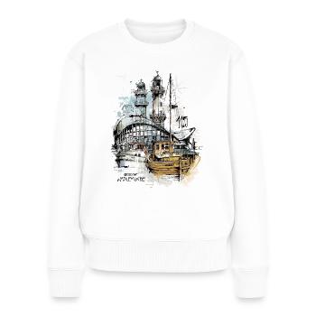 Warnemünde Teepott scene - Women's Premium Organic Jumper - white - Front - Julia (174cm)