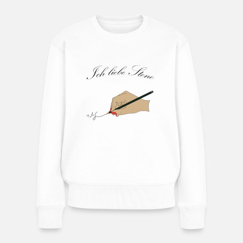 Ich liebe Steno - Frauen Premium Bio Pullover - Weiß