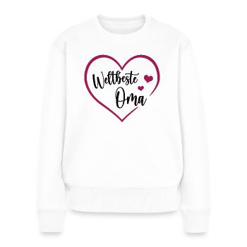Weltbeste Oma Großmutter Best Grandma Beste Omi - Frauen Premium Bio Pullover - Weiß - Vorne - Julia (174cm)