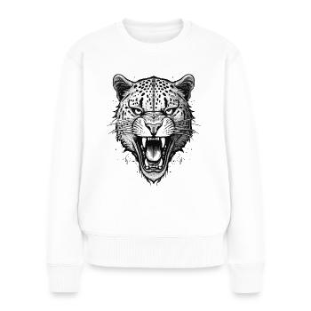 Roaring Leopard - Women's Premium Organic Jumper - white - Front - Julia (174cm)