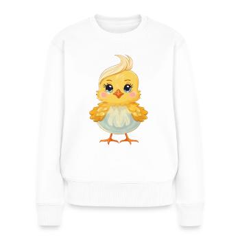 Chick with a funny hairstyle - Women's Premium Organic Jumper - white - Front - Julia (174cm)