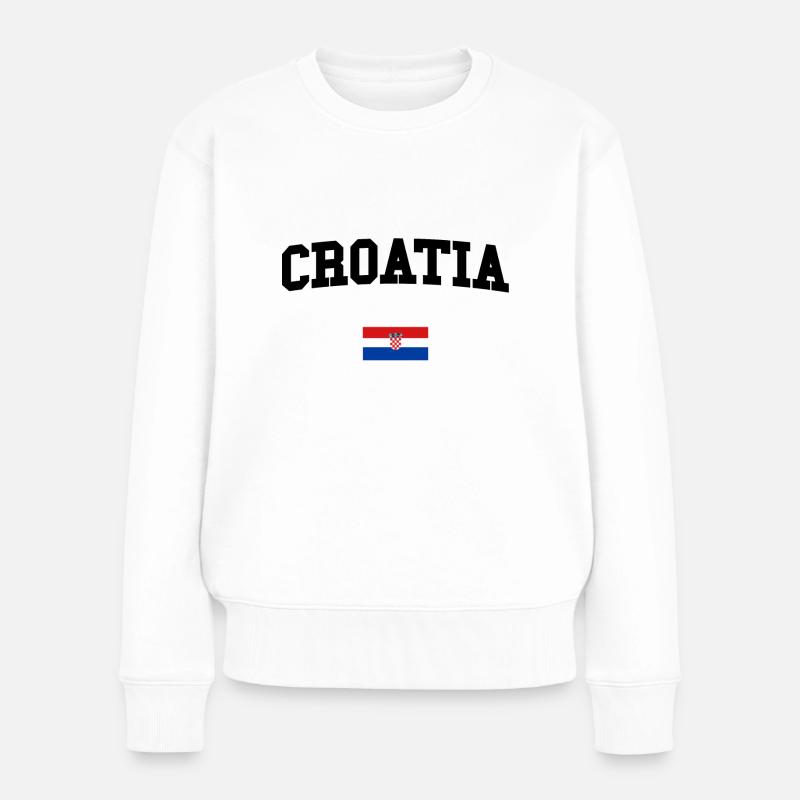 KROATIEN - Frauen Premium Bio Pullover - Weiß