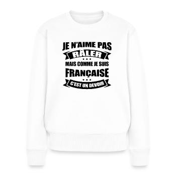 RALEUSE FRANÇAISE - Pull Premium bio Femme - blanc - Devant - Julia (174cm)