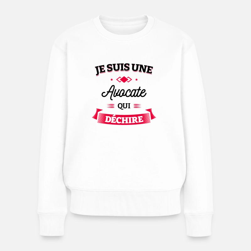 AVOCATE QUI DÉCHIRE - Pull Premium bio Femme - blanc