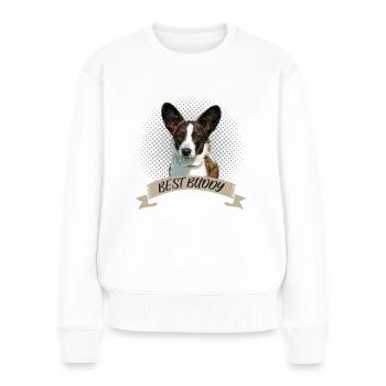 Welsh Corgi Cardigan Meilleur ami - Pull Premium bio Femme - blanc - Devant - Julia (174cm)