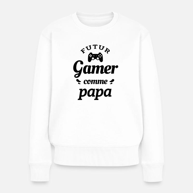 FUTUR GAMER COMME PAPA - Pull Premium bio Femme - blanc