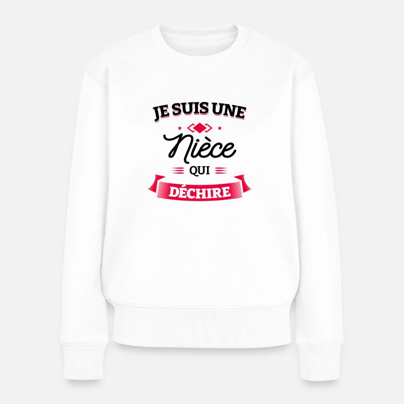 NIÈCE QUI DÉCHIRE - Pull Premium bio Femme - blanc