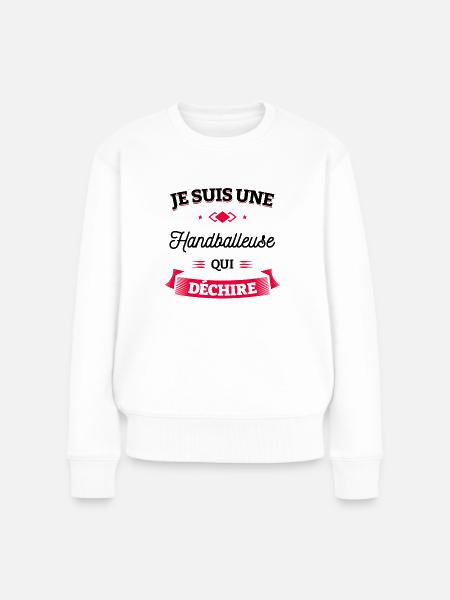 HANDBALLEUSE QUI DÉCHIRE - Pull Premium bio Femme - blanc