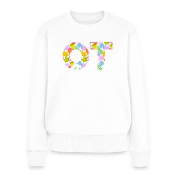 Cadeaux d’ergothérapie et de soins de santé - Pull Premium bio Femme - blanc - Devant - Julia (174cm)