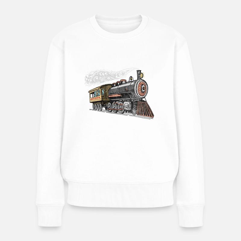 Never Too Old For Choo Choos - Frauen Premium Bio Pullover - Weiß