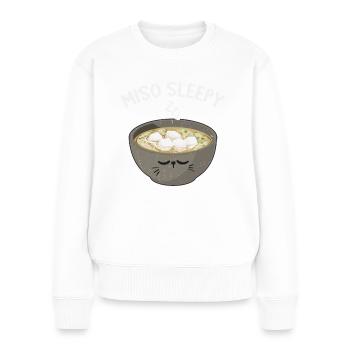 Miso Sleepy Japanisches Essen Lustiges - Frauen Premium Bio Pullover - Weiß - Vorne - Julia (174cm)