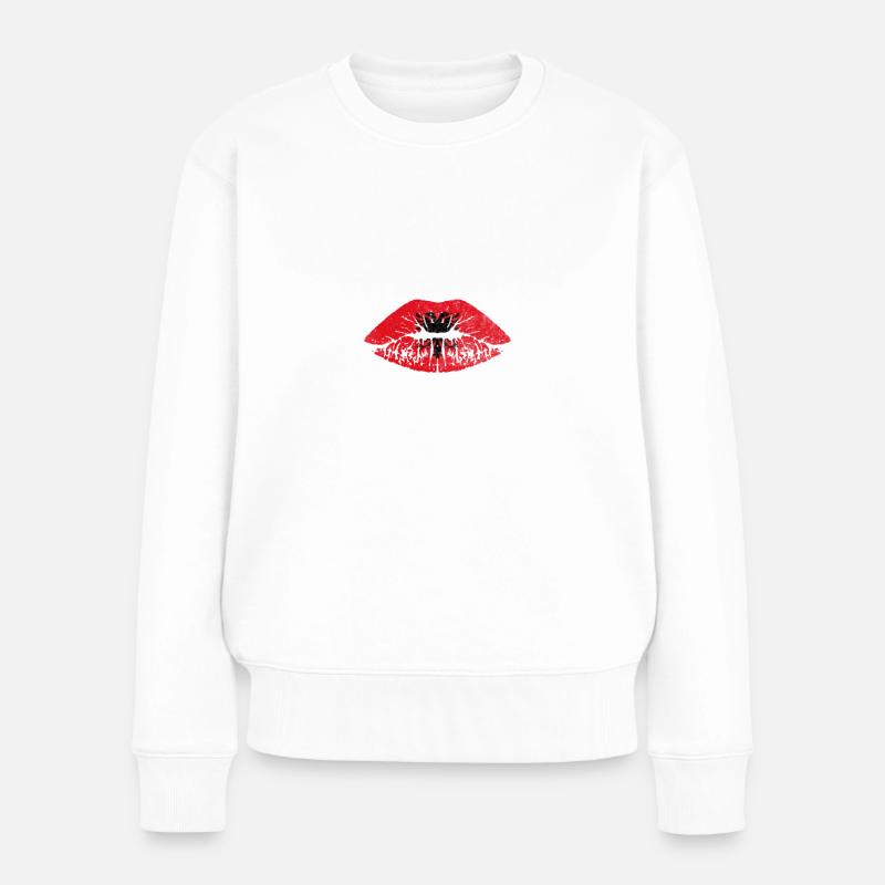Te Dua Albanian Slang - Frauen Premium Bio Pullover - Weiß