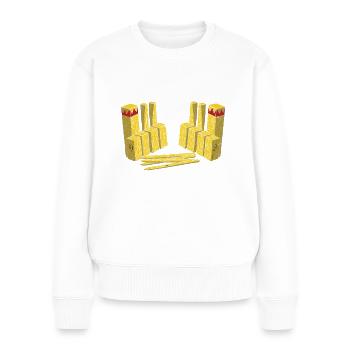 Kubb Wikinger Schach - Frauen Premium Bio Pullover - Weiß - Vorne - Julia (174cm)