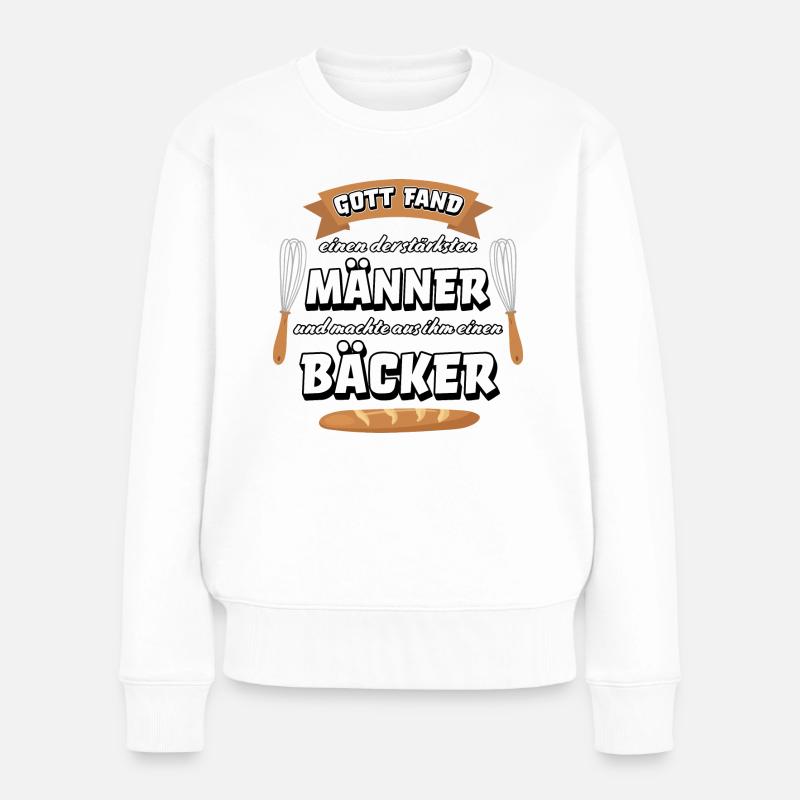 Bäcker Meister Bäckerei backen lustiger Spruch - Frauen Premium Bio Pullover - Weiß