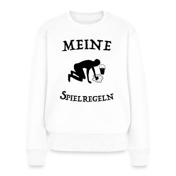 Haushalt Putzen - Frauen Premium Bio Pullover - Weiß - Vorne - Julia (174cm)