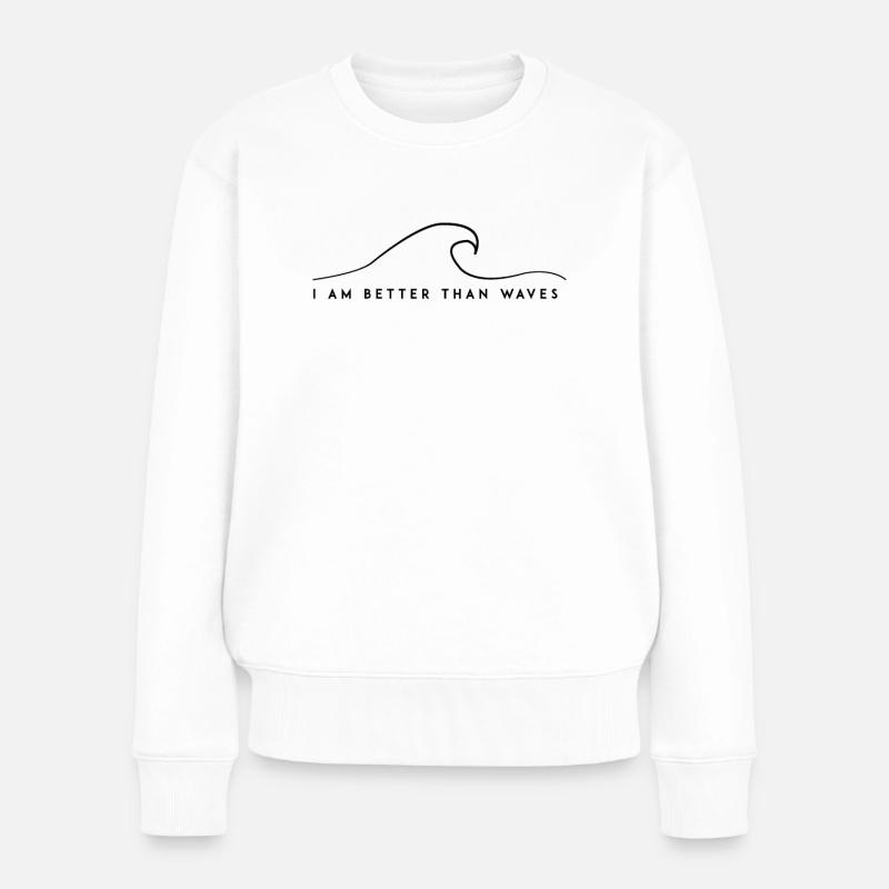 Wellen - Frauen Premium Bio Pullover - Weiß