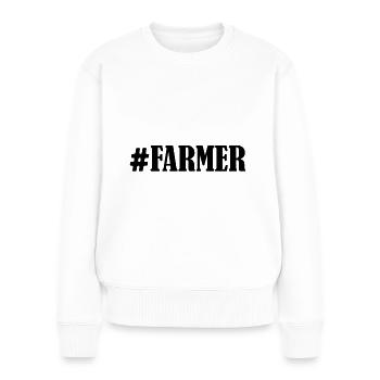 Bauer Landwirt Bauernhof Bäuerin Geschenkidee - Frauen Premium Bio Pullover - Weiß - Vorne - Julia (174cm)