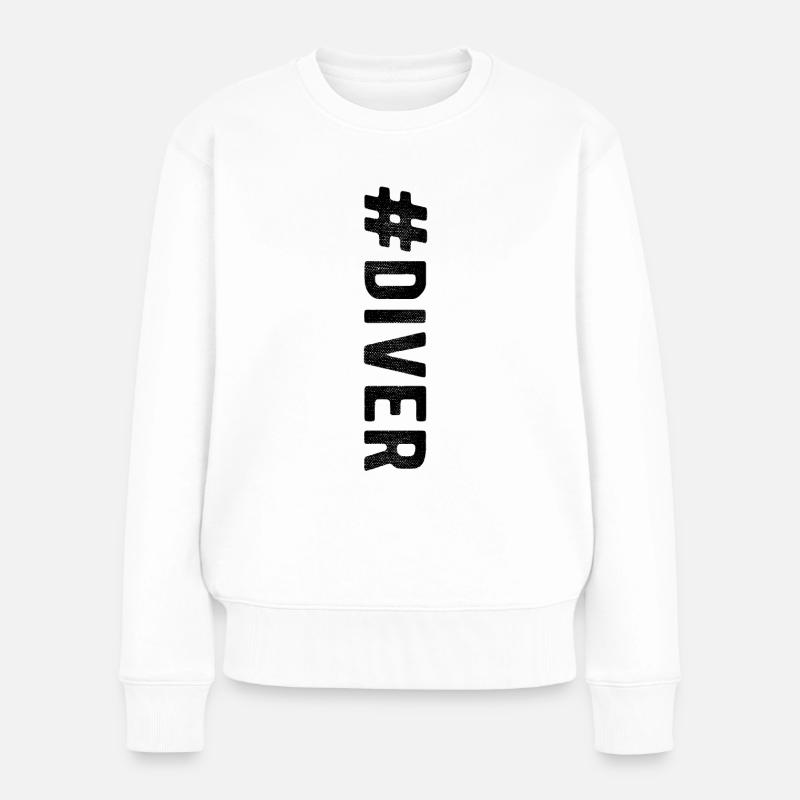 Plongée plongée Plongée Plongée Cadeau - Pull Premium bio Femme - blanc