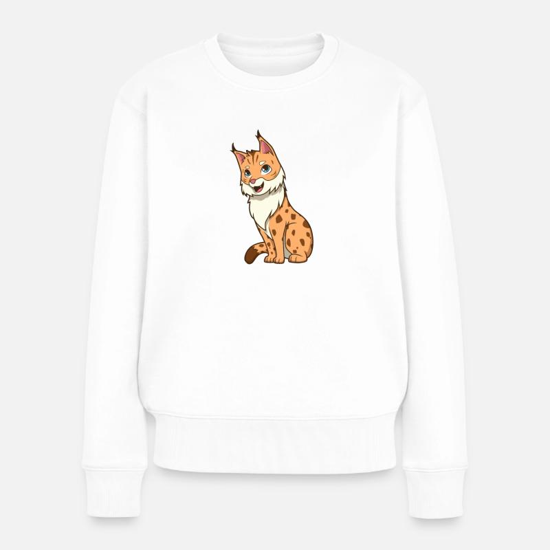 Kawaii Luchs - Frauen Premium Bio Pullover - Weiß