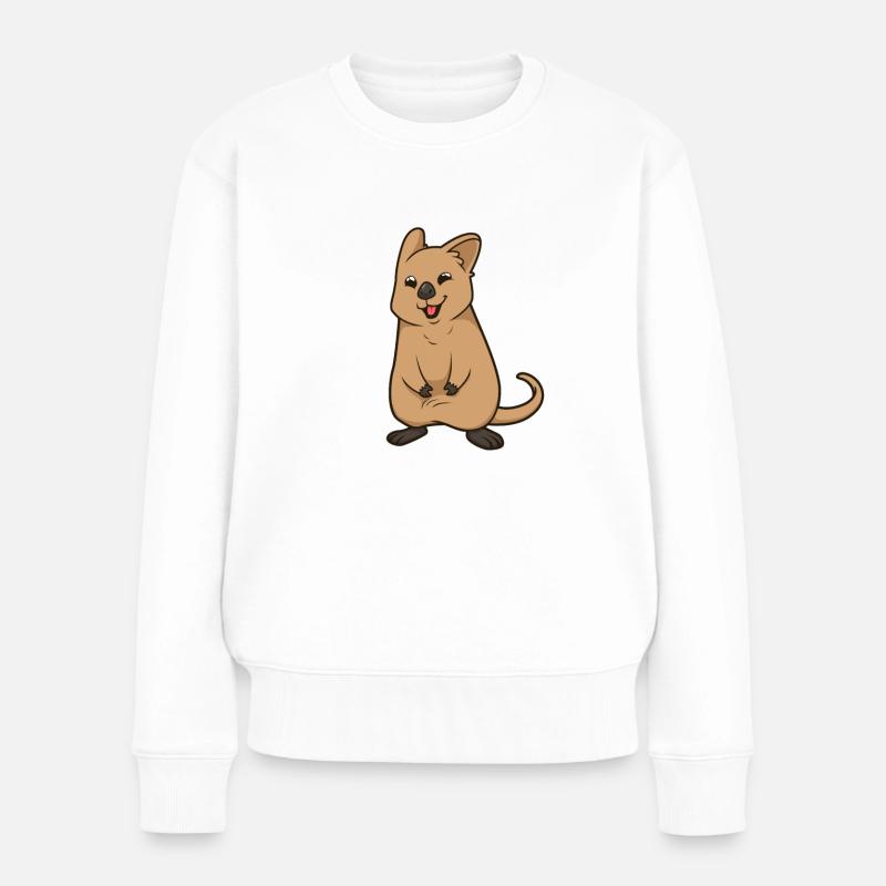 Kawaii Quokka - Frauen Premium Bio Pullover - Weiß