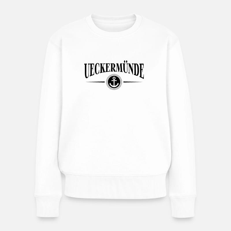 Anker und Seil - Ostseebad Ueckermünde - Frauen Premium Bio Pullover - Weiß