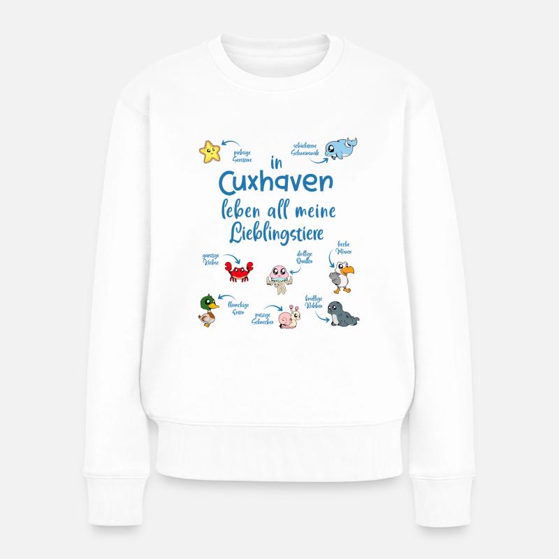 Meine Lieblingstiere in Cuxhaven - Frauen Premium Bio Pullover - Weiß