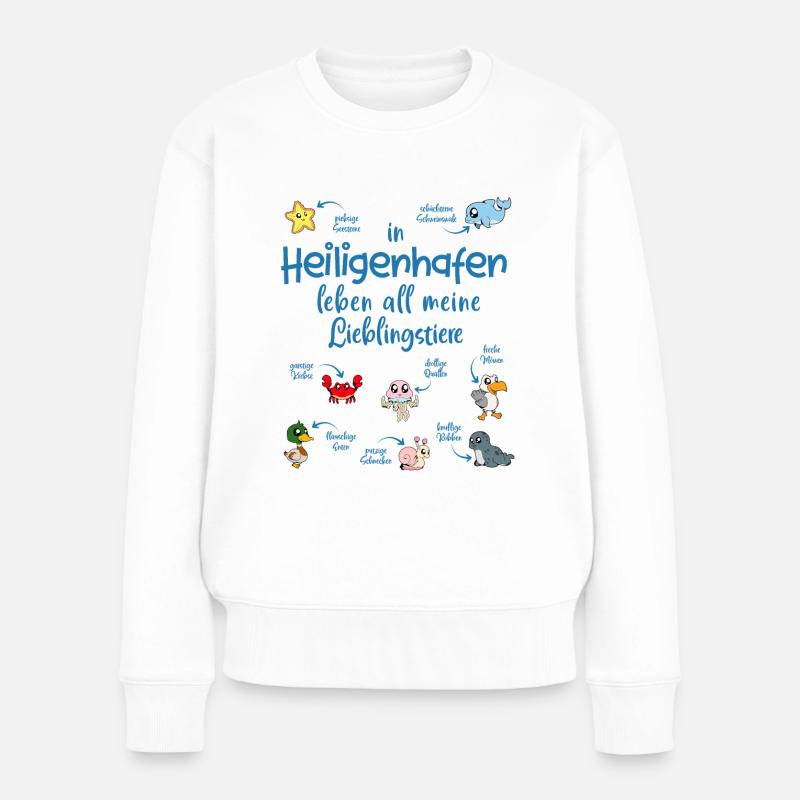 Meine Lieblingstiere in Heiligenhafen - Frauen Premium Bio Pullover - Weiß
