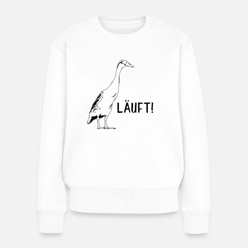 Läuft - Laufenten - Frauen Premium Bio Pullover - Weiß