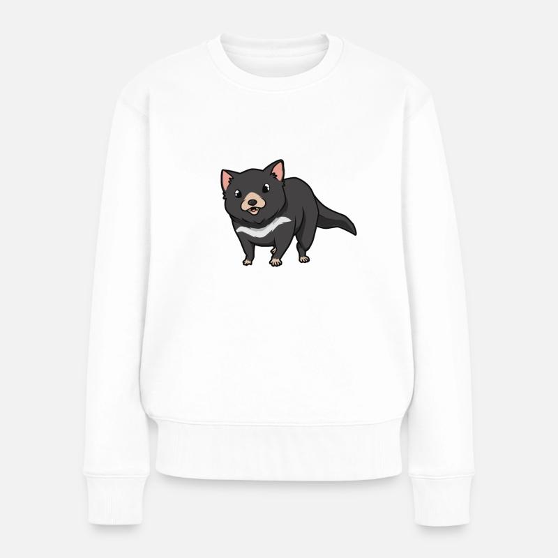 Kawaii Tasmanischer Teufel - Frauen Premium Bio Pullover - Weiß