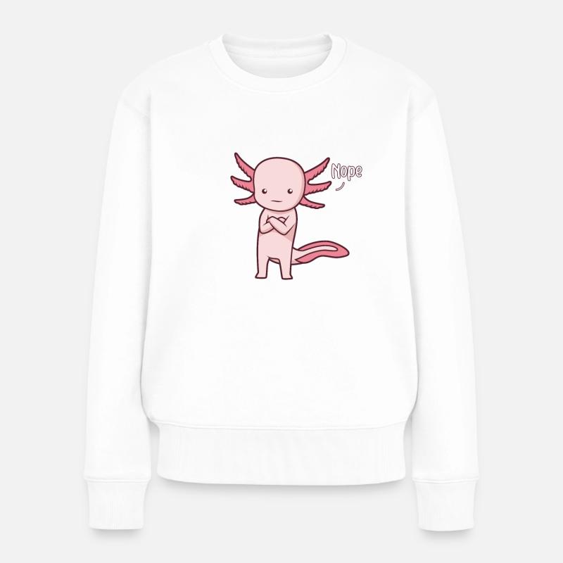 Axolotl Naysayer - Nope - Pull Premium bio Femme - blanc