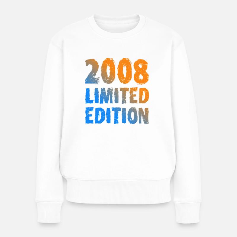 2008 Limited Edition Geburtstag Geschenk Frau Mann - Frauen Premium Bio Pullover - Weiß