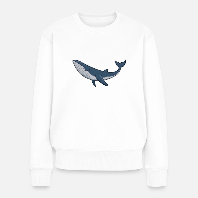 Kawaii Wal - Zwergwal - Frauen Premium Bio Pullover - Weiß