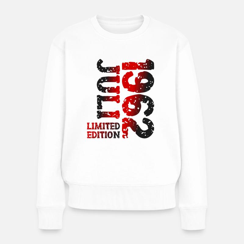 1962 Juli Limited Edition Geburtstag Geschenk - Frauen Premium Bio Pullover - Weiß