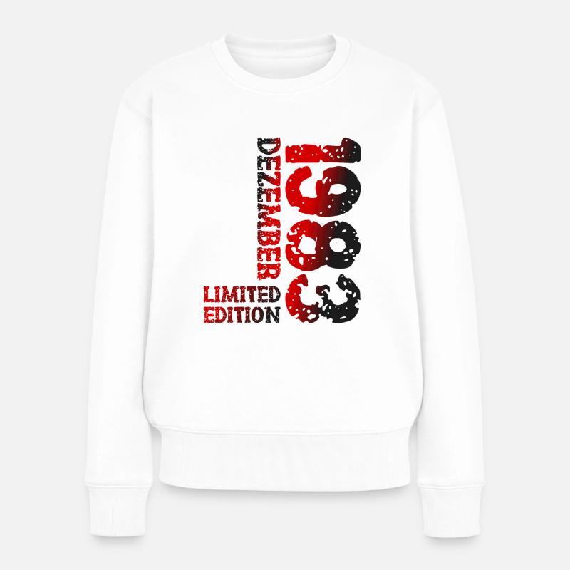 1983 Dezember Limited Edition 40. Geburtstag Deko - Frauen Premium Bio Pullover - Weiß