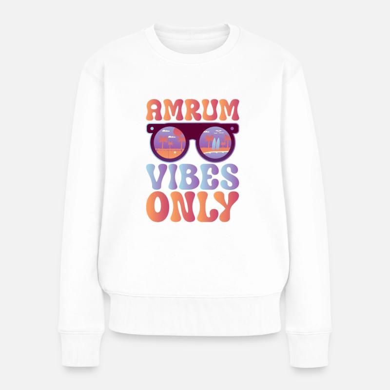 Gute Stimmung auf Amrum - Frauen Premium Bio Pullover - Weiß