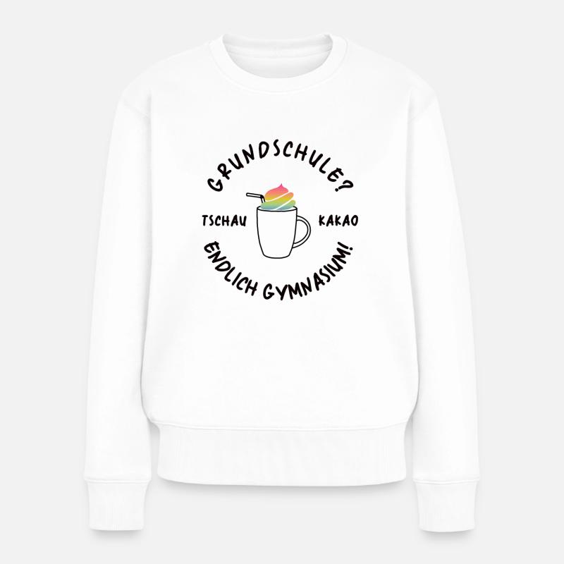 Grundschule Endlich Gymnasium 5. Klasse Geschenk - Frauen Premium Bio Pullover - Weiß