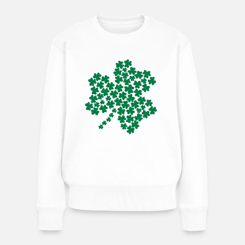 Feuille de trèfle - Pull Premium bio Femme - blanc