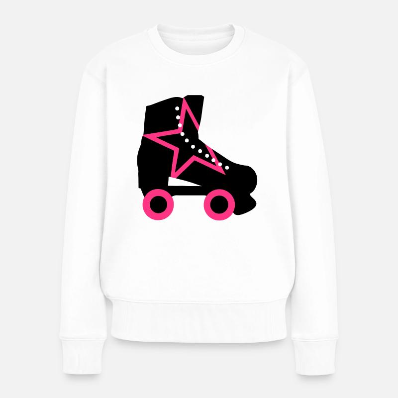 rollschuh - Frauen Premium Bio Pullover - Weiß