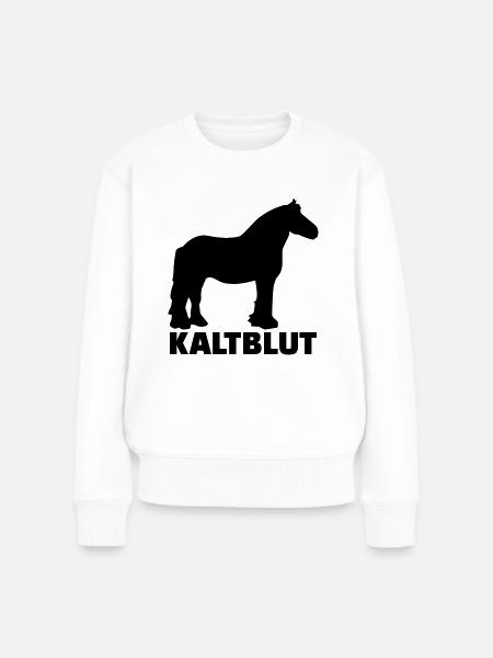 Kaltblut Pferd - Frauen Premium Bio Pullover - Weiß