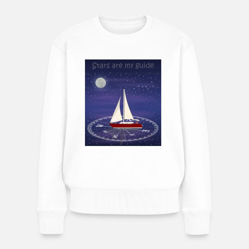 Sterne sind mein Wegweiser - Frauen Premium Bio Pullover - Weiß