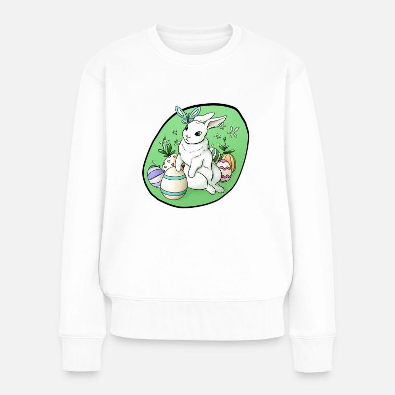 Osterhase - Frauen Premium Bio Pullover - Weiß