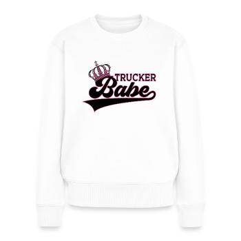 CAMIONNEUR BABE - Pull Premium bio Femme - blanc - Devant - Julia (174cm)