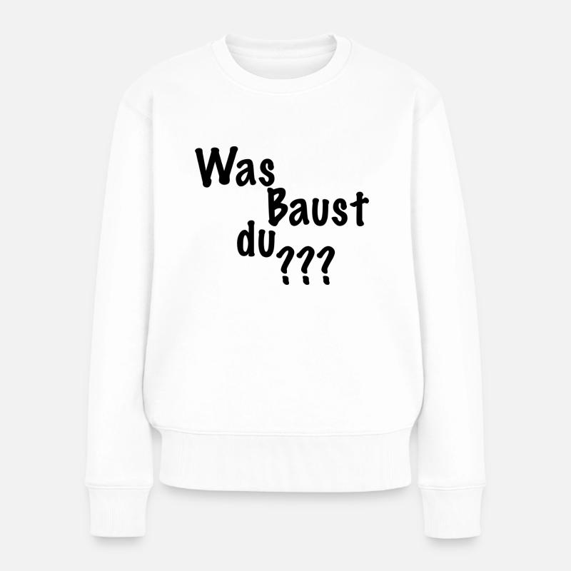Bauspaßundmehr Kollektion - Frauen Premium Bio Pullover - Weiß