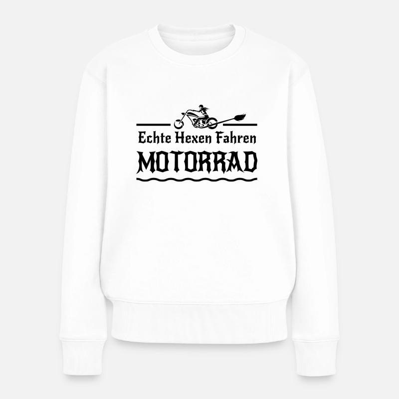 Motorrad - Frauen Premium Bio Pullover - Weiß