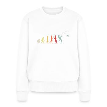 Pêcheur Pêcheur Evolution Cadeau Rétro - Pull Premium bio Femme - blanc - Devant - Julia (174cm)