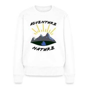 Adenture Nature, Aventure Nature, Camping - Pull Premium bio Femme - blanc - Devant - Julia (174cm)